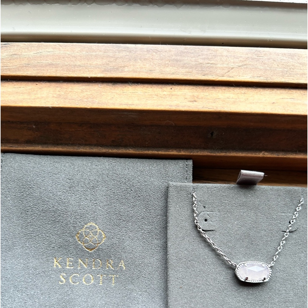 Kendra Scott Silver Rose Quartz Necklace
